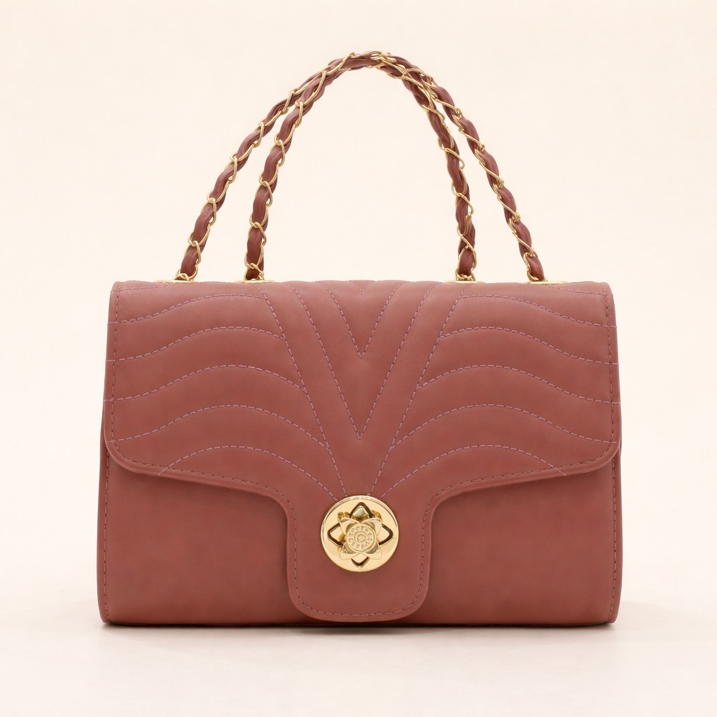 Elegant Mauve Quilted Handbag